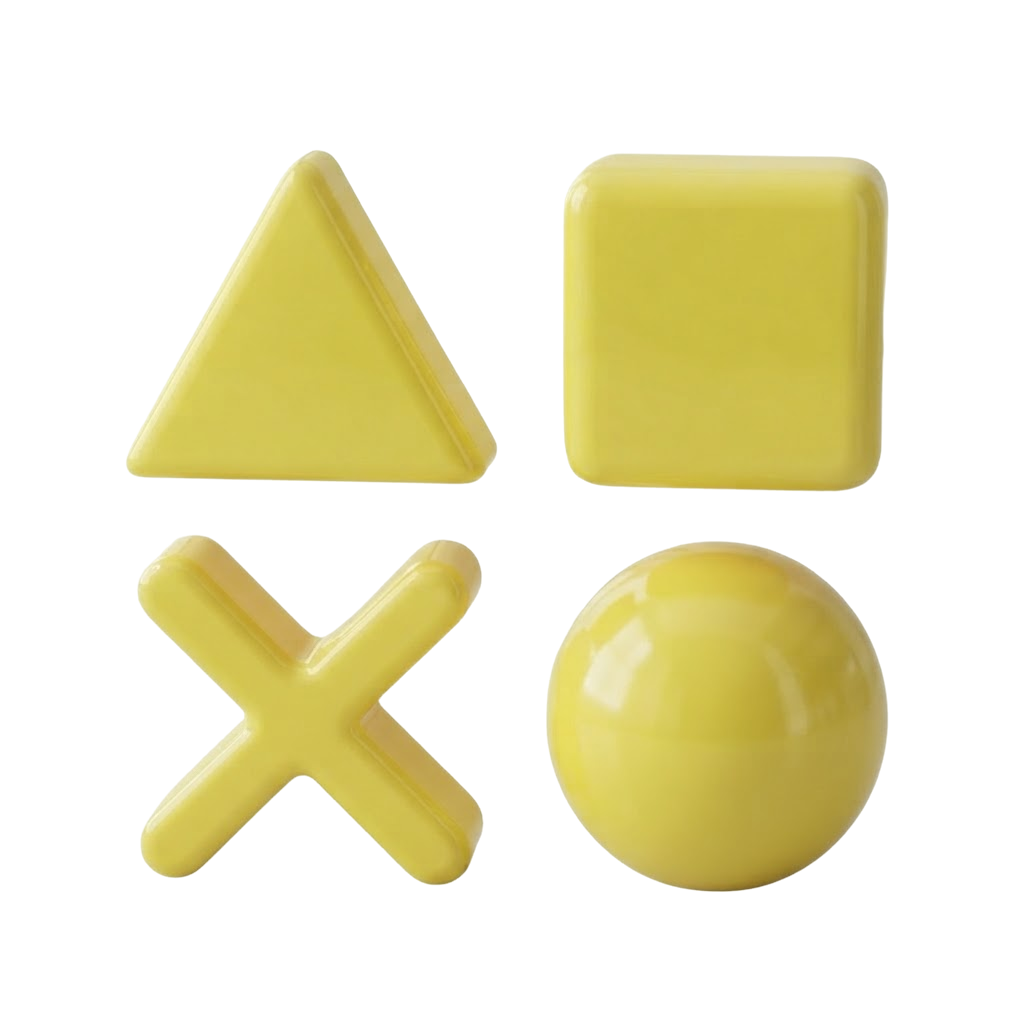 Yellow geometric area shapes